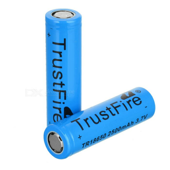 [バッテリー][TrustFire] 18650T Battery 2500mAh [2個セット] トラストファイア専用バッテリー LED懐中電灯　ハンディライト用 充電式バッテリー (3225-00)