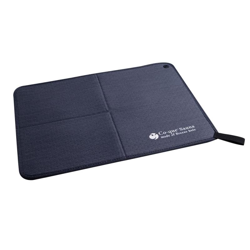 [co-que]サウナマット 39.2cm×29.7cm 折り畳める 4mm厚 クッション 大きめ 通気穴 蒸れない 洗濯機丸洗..