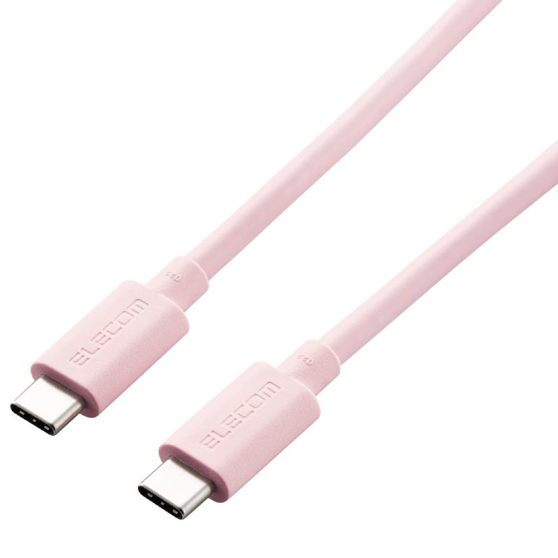エレコム USB Type C ケーブル USB Power Delivery対応 (USB-C to USB-C) USB4ケーブル 0.8m ピンク 【iPhone 16 シ…