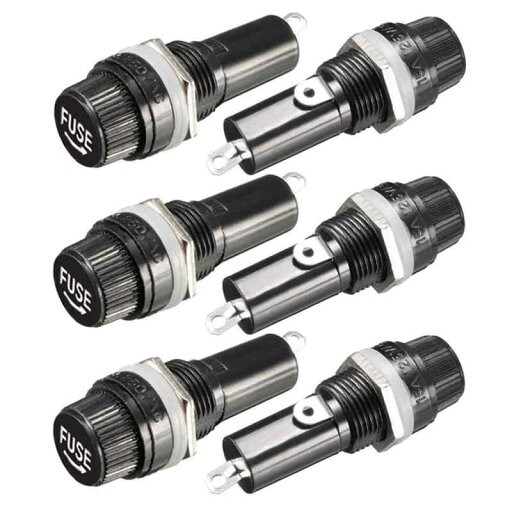Kiligen 6個 6 × 30mm ヒューズ ホルダー AC 10A 250V ブラック スクリュー キャップ ヒューズ ホルダー、パネル マウント スクリュー キャップ ヒューズ ホルダー Kiligen 6個 6 × 30mm ヒューズ ホルダー AC 10A 250V ブラック スクリュー キャップ ヒューズ ホルダー、パネル マウント スクリュー キャップ ヒューズ ホルダー