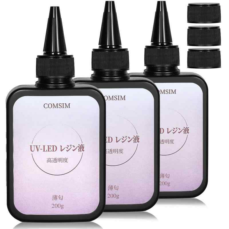 COMSIM UVレジン液 600G UV/LED対応 大容量 詰替用 高い透明 急速硬化 ハードタイプ DIY手作り装飾 薄..