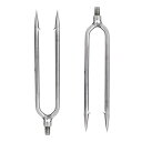 RuMenJiang 2枚入 銛 8mmネジ式二又銛先ーフラットタイプ 銛先 長さ17cm ステンレス鋼 魚 スピアフィッシング ポータブル コンパクトで耐久性があり ダイビングスピアヘッド 保護ケース付き 釣(4)