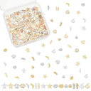 OLYCRAFT 900点18種類 レジン封入 ネイルパーツ ウミガメ 貝殻 タツノオトシゴ ヒトデ レジン封入 真鍮製 レジンパーツ デコパーツ ジュエリー用 レジン枠 スマホケース DIY素材 ゴールド&シル