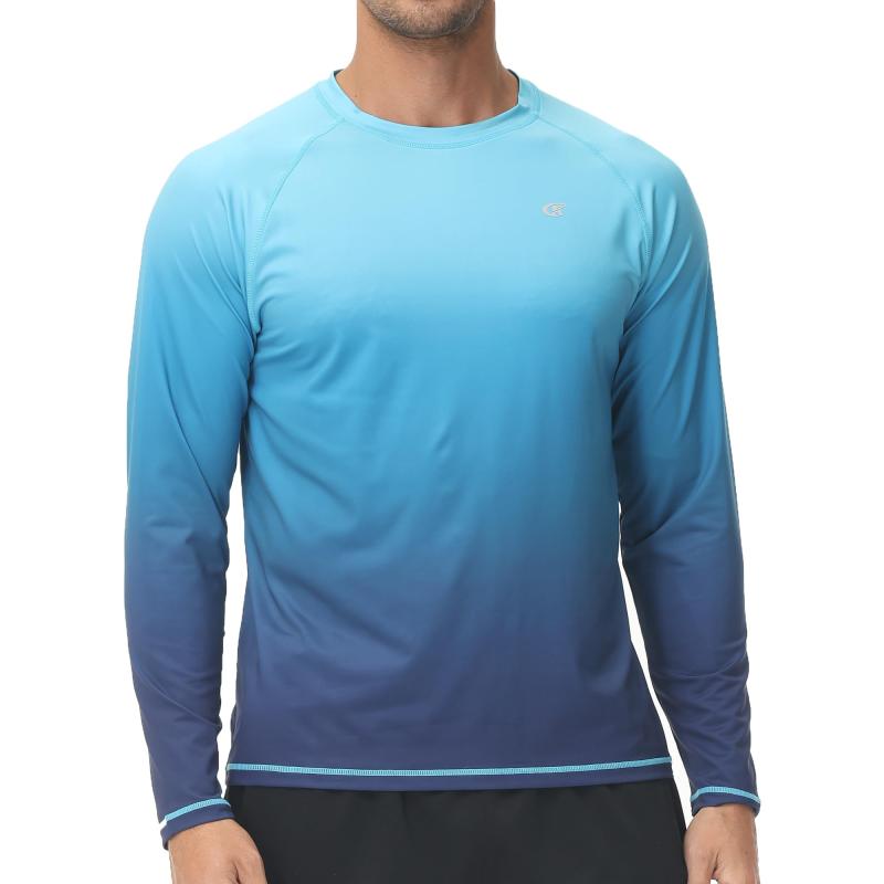 [Hyzhwl] ラッシュガード メンズ 長袖 水着 tシャツ UPF50+ 接触冷感 uvカット紫外線対策 水陸両用 速..