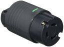 明工社 接地2P 30A引掛コネクターボデー 30A 125V (黒) (L5-30R 準拠) MH8153B(2)