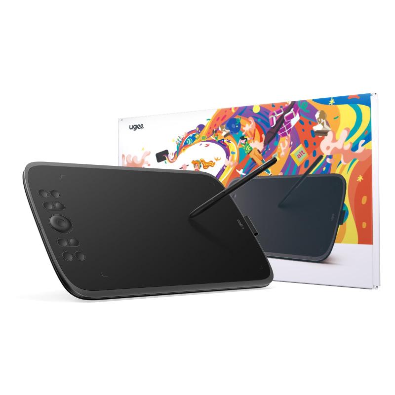 UGEE ペンタブ M908 ペンタブレット 10×6.25インチ 16384レベル筆圧 60°傾き検知 板タブ スクロールホ..