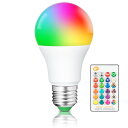 Haian Support LED電球 E26口金 40W形相当 6W 500LM 昼白色 RGB 16色 調光調色 カラフル マルチカラー 16色選択可 リモート 装飾照明電球 リモコン付き 記憶機能 舞台/パーティー/リビングルーム/カフェ