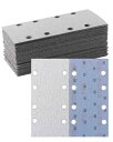 HWXINIE サンディングペーパー 93X185mm マジック式 #80番 30枚入 電動サンダー用ペーパー オービタル サンダー ペーパー 角サンドペーパー 吸塵8穴付 白 四角 塗装仕上げのサンディング 金属磨き