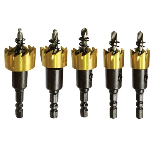 XIANFENGHU ホールソー ホールカッター5個 HSS ハイス鋼 チタンコーティング ドリルビット12-16mm 穴あけ 木工 切削 工具 掘削 電動ドリル カット ホールソー 6.35mm六角軸 ばね付き XIANFENGHU ホールソー ホールカッター5個 HSS ハイス鋼 チタンコーティング ドリルビット12-16mm 穴あけ 木工 切削 工具 掘削 電動ドリル カット ホールソー 6.35mm六角軸 ばね付き