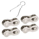 バイク用ミッシングリンク 9速用 取り外す工具付き 再利用可 9スピード用 自転車チェーン コネクタ クイックマスターリンク ジョイント チェーン 頑丈 軽量 スチール製 4ペアセット シルバ