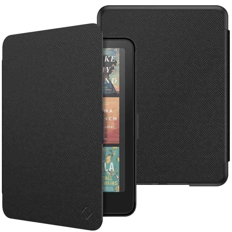 Fintie Kindle Paperwhite/Kindle Paperwhite シグニチャーエディション 第12世代 用ケース(1ブラック)【対応機種】 Kindle Paperwhite (第12世代) - 2024年発売 / Kindle Paperwhite シグニチャーエディション (第12世代) - 2024年発売 Newモデル 7インチ 専用保護ケース、カバー。(ご注意：Kindleのほかのモデルに対応していませんので、ご注文前に、お手元の機種をご確認をお願い申し上げます。) 重量：約130g【薄型】カバー外側は高級PU合成レザー、想像以上に素敵でテンション上がったと好評して頂いている、軽量薄型で高級感のあふれる仕様となっております。【材料】カバー内部材質はマイクロファイバーで、摩擦によって発生する傷を抑え、液晶に最高の保護です。【オートスリープ機能】マグネットが付いているので、オートスリープが行われ、On/Off機能はボタンを押さなくてもすぐに使用できます。【操作性】人間工学に基づいた機能設計、ケースに装着したままでも高い操作性を確保します。すべての機能ボタンにアクセス可能です。