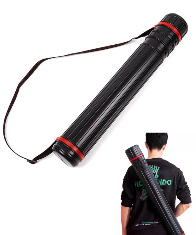 TerraShine ポスターケース 図面ケース 円筒 サイズ調節可能 45～70cm 作品収納ケース 防水 防塵 ポスター 製図 図面 プレイマット 持ち運び 手提げ