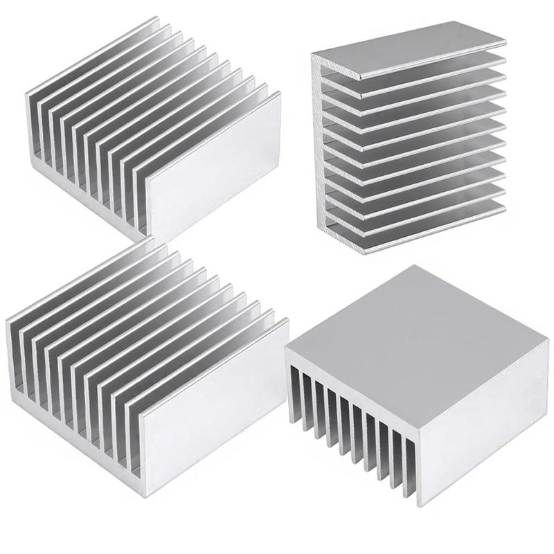 4個 ヒートシンク アルミニウム 放熱板 40mm×40mm×20mm 冷却ラジエーターフィン 熱伝導両面テープ付き 熱暴走対策 heatsink 40mm×40mm×20mm 銀