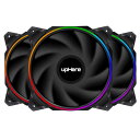 upHere 120mm PCケースファン 前後両面虹色LED 25m...(2)