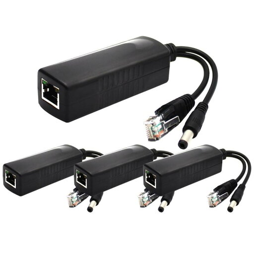 ANVISION 4パックアクティブ12V PoEスプリッタアダプタインジェクタ、IEEE 802.3af準拠10 / 100Mbps、IPカメラワイヤレスAP VoIP電話用DC 12V出力 ANVISION 4パックアクティブ12V PoEスプリッタアダプタインジェクタ、IEEE 802.3af準拠10 / 100Mbps、IPカメラワイヤレスAP VoIP電話用DC 12V出力