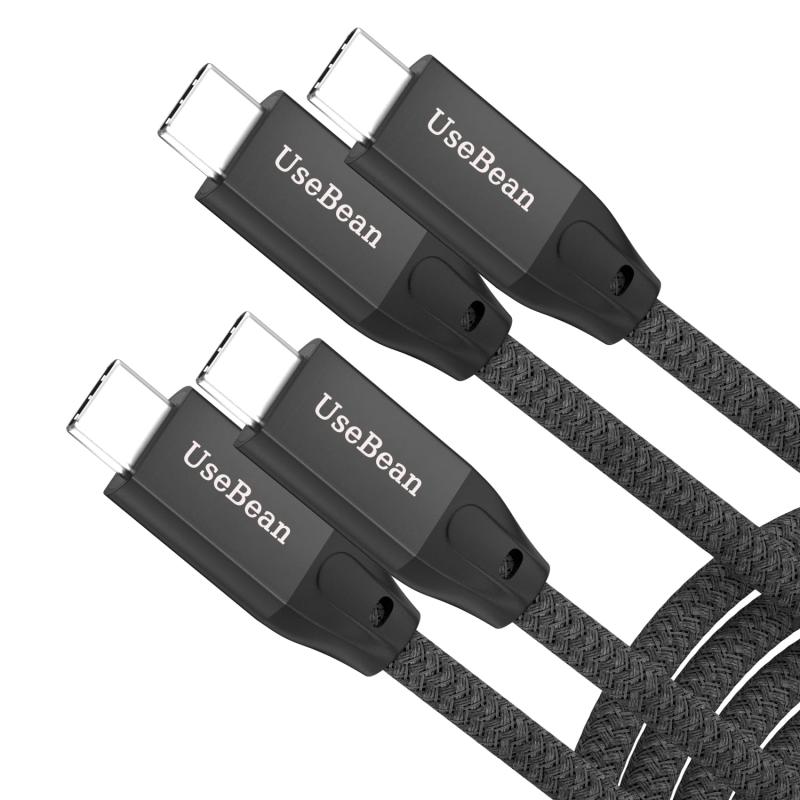 USB C &amp; USB Cケーブル 2M(2本セット)【USB 3.2 Gen 2X2 20Gbpsデータ転送PD対応100W超急速充電】USB CからUSB C 3.2の第2世代ケーブルは、20 Gbpsの超高速データ転送と最大100 WのPD/QC急速充電を同時に提供することができる。オーディオ対応、4K@60Hzビデオ信号は、ビデオ出力および接続用のusb−cモニタに使用される。Thunderbolt 3/4ポートをサポートしています。4K@60Hz（3840*2160）USB CノートパソコンからUSB Cディスプレイまたはディスプレイへのビデオ出力機能、例えばLG 4 k、サムスン、HP EliteDisplay、Dell USB-Cディスプレイなど。（注：ビデオ機能は、USB CポートがDP Altモードをサポートするデバイスに適しています。）補強継手を備えたナイロン編みケーブルは、長寿命で絡み合いのない性能を持っている。ひずみ除去設計とソリッドアルミニウムシールドにより、ケーブルを耐久性と信頼性に優れたものにします。MacBook 2016/2017/2018、MacBook Air 2018/2019、MacBook Pro 13'''、15'''、16'''、iPad Pro 12.9''、11'''、Google Pixel XL/2/2 XL/3 XL/3 XL、サムスンGalaxy S 21/S 21+/S 21 Ultra/Note 10 Plus/A 80、Nexus 6 P 5 Xなどに対応しています。あなたが手に入れた：2パック*2M編みUseBean USB-CからUSB-C 3.2 Gen 2ケーブル。