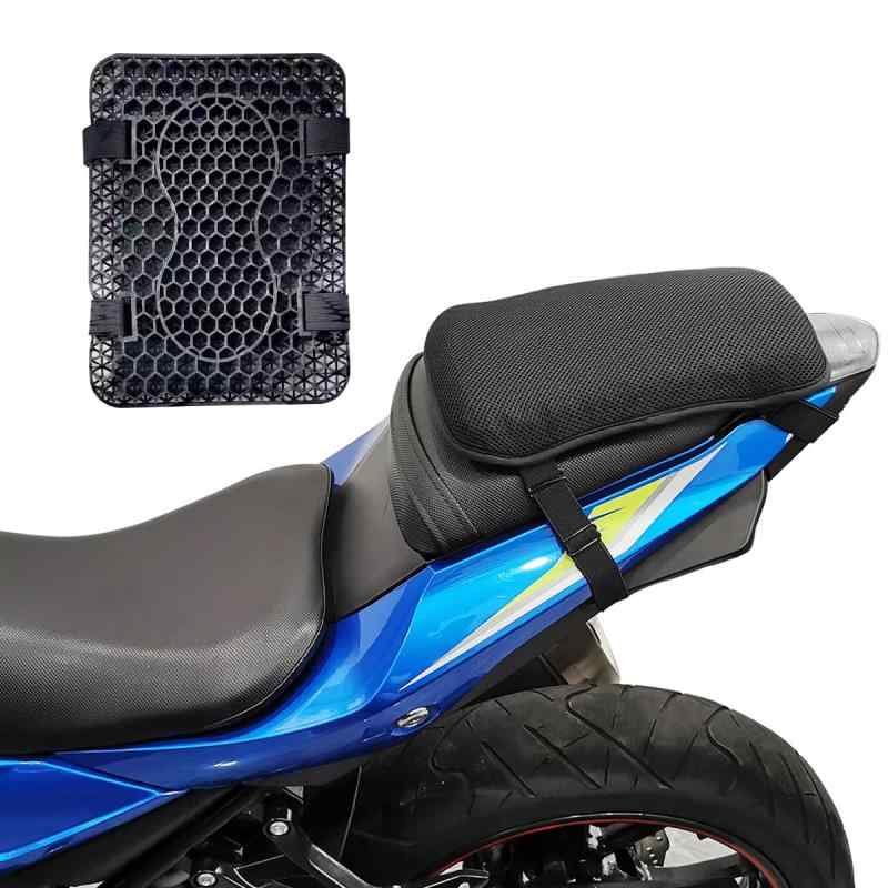 Rakuten - AMJPRO バイクシートクッション 2025 ゲルクッション 通気性 3Dメッシュシートカバー 体圧分散 通気 滑り止め 人間工学 取り付け簡単 快適なツーリング バイク用品 (21×28×3cm)