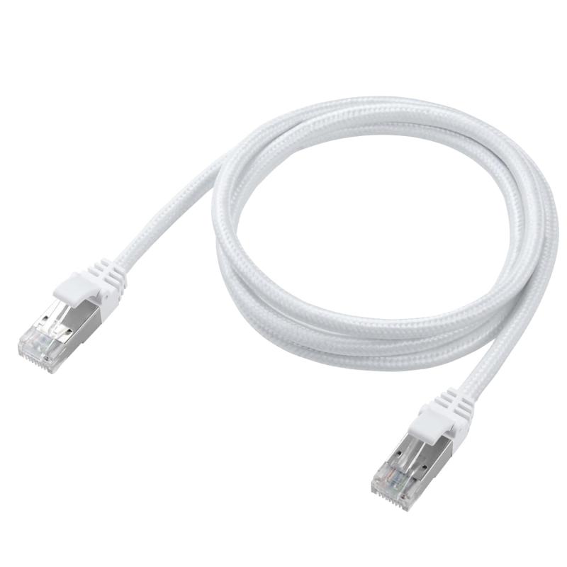 Cross （5 m+） - エレコム LANケーブル CAT8 1m 40Gbps 爪折れ防止 メッシュケーブル ホワイト ECLD-OCM/WH10