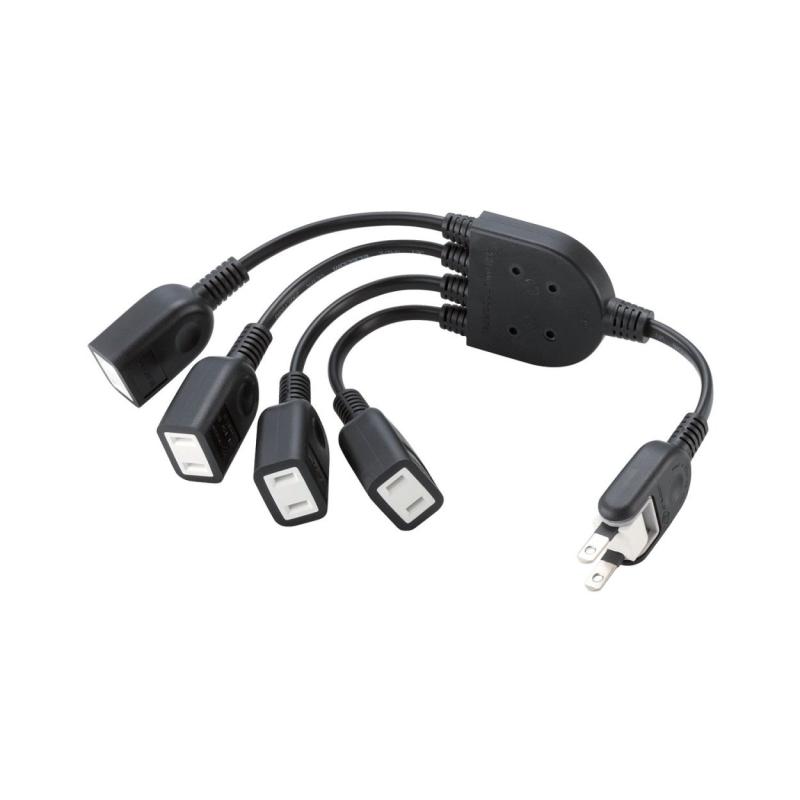 18 inches - 20 inches - エレコム 電源タップ 0.2m ACアダプタ用電源延長コード 4個口 スイングプラグ ブラック T-ADR4BK