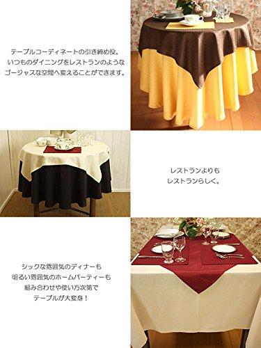 Cleib ヘリンボーン柄 撥水加工 テーブルクロス 約90x90cm ワイン FS006 allinstore-10060539 オールインストア サンプル画像3