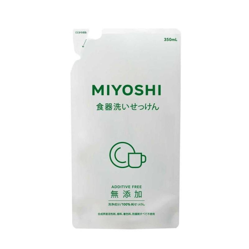 MIYOSHI ミヨシ石鹸 無添加 食器洗いせっけん スタンディング 詰替用 350ml