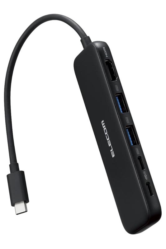 エレコム USB-C ハブ ドッキングステーション 5in1 100W PD対応 HDMI 4K30Hz 高速データ転送 5Gbps ブ..