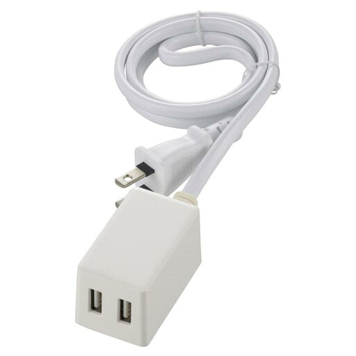 オーム電機 電源タップ USBタップ USB充電器 急速充電 コード付き AC充電器 USBポート2個 過電流保護 1m ホワイト HS-1MUSB-22 00-1658 OHM オーム電機 電源タップ USBタップ USB充電器 急速充電 コード付き AC充電器 USBポート2個 過電流保護 1m ホワイト HS-1MUSB-22 00-1658 OHM