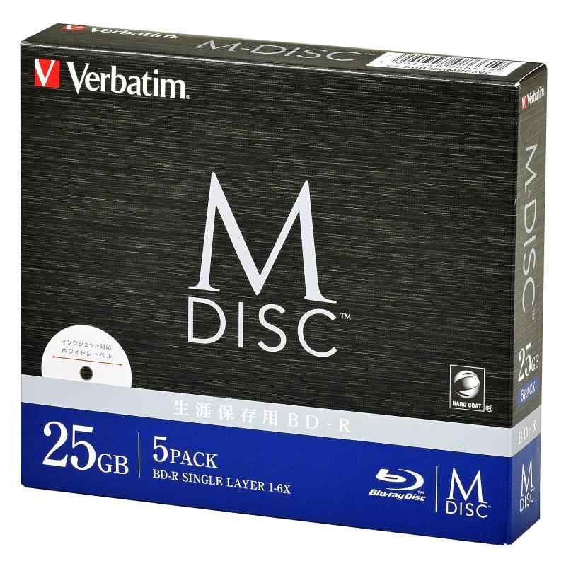 ‎バーベイタム(Verbatim) バーベイタム Verbatim 長期保存 M-DISC BD-R 1回記録用 1-6倍速 25GB 5枚 印刷対応ホワイトレーベル ブルーレイディスク DBR25RMDP5V2