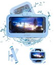 防水ケース スマホ用 水に浮く ストラップ付き IPX8認定 水中撮影 気密性 タッチ快適 iPhone 13 Pro Max 12 11 XR SE2 スマホ 防水携帯ケース 風呂 海 プール 釣り 雨 水泳 旅行 雪 温泉など適用 (ブル