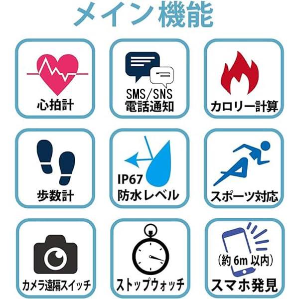 [アリアス] スマートウォッチ 防水 歩数計 心拍計 トレーニング 機能付き WW19041S-BK メンズ ブラック