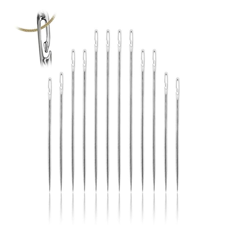 BIUTEFOR 手縫い針 丸針 12本入り 高齢者用 サイドマウント 革工具 手芸 レ 刺繍針 毛糸編みや ザー ク..