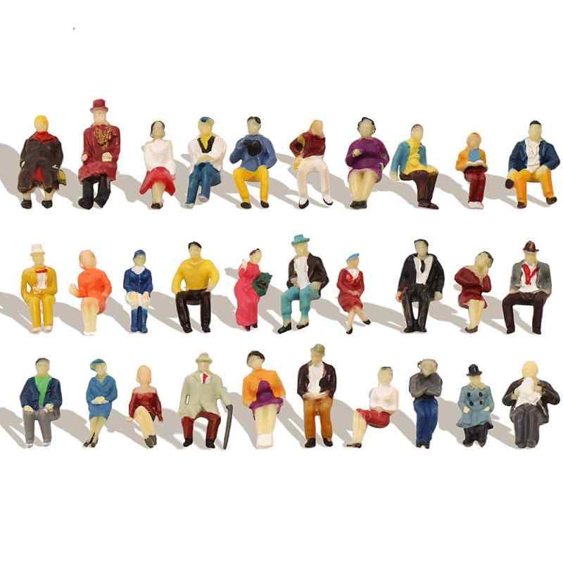 Rakuten - 人間 人形 人物 人間フィギュア 着席人 座っている人形 塗装人 1:87 60本入り 箱庭 装飾 鉄道模型 建物模型 ジオラマ 教育 DIY