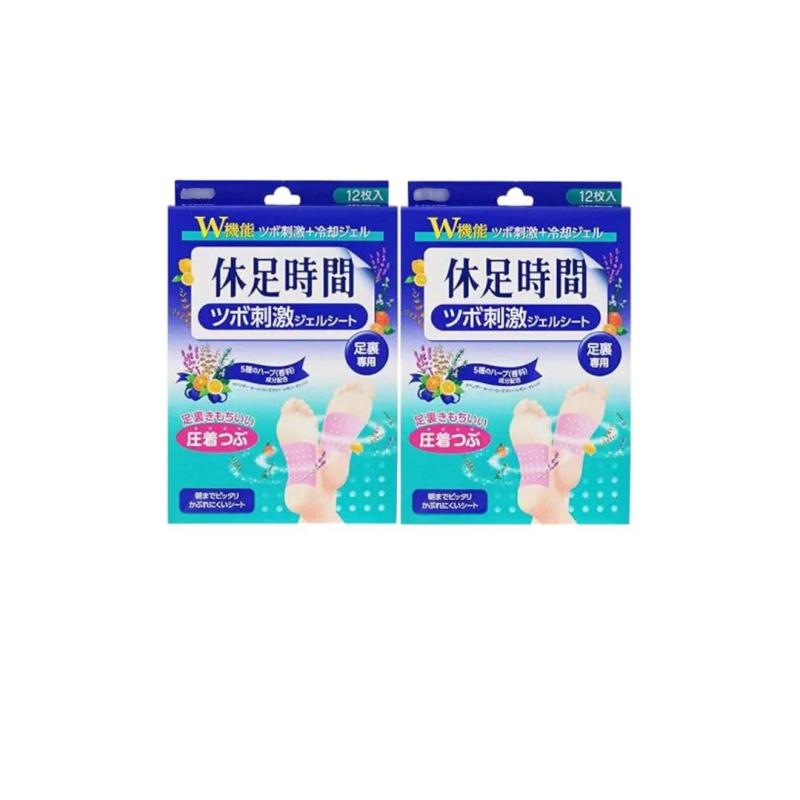 休足時間 ツボ刺激ジェルシート 12枚(4枚×3袋) ×2箱セット(3)