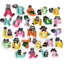 XUNHUI 英語のアルファベットワッペン動物可愛い26字母A-Zアニマルアップリケ刺繍手作り手芸 26枚