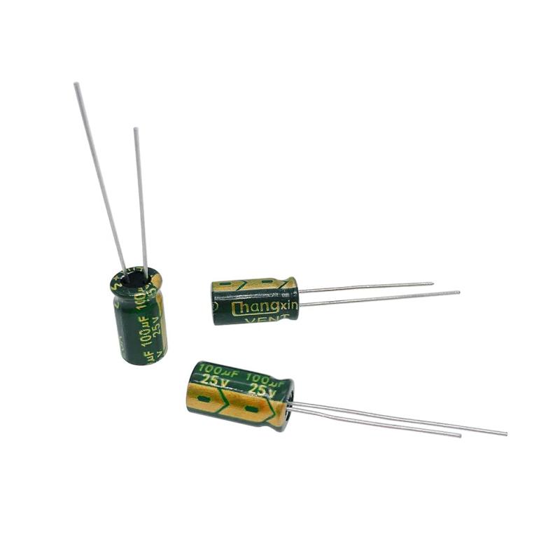 PENGLIN 20個 電解コンデンサ アルミ電解コンデンサー 25V 100UF 105℃ 6X12mm 高周波 低抵抗 長寿命 (25V 100μF)