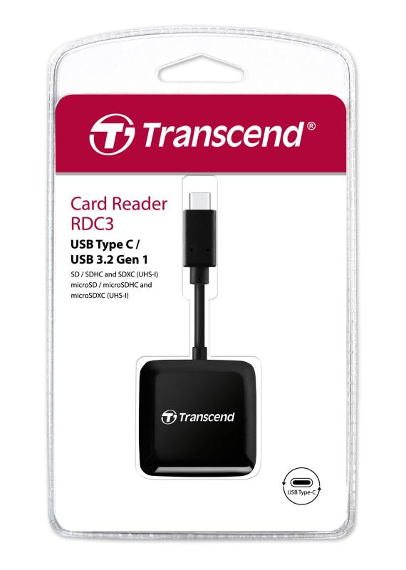 トランセンドジャパン USB Type-C カードリーダー USB 3.2 Gen 1 (SDHC/SDXC/microSDHC/microSDXC 対応) 2年 TS-RDC3