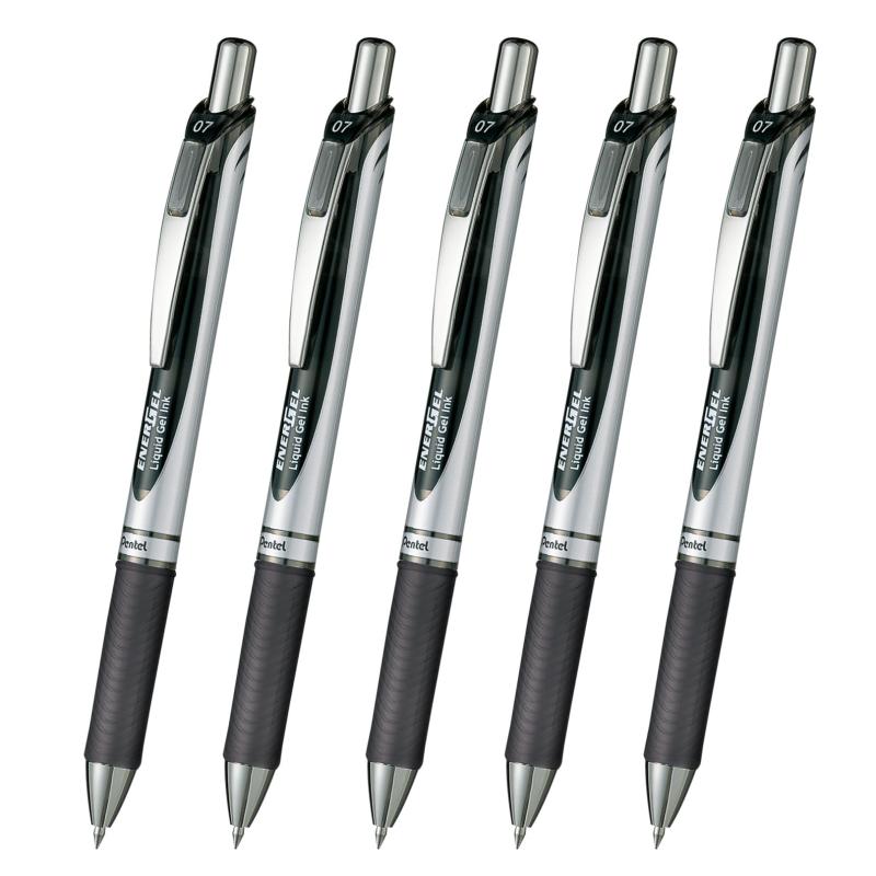 ぺんてる ボールペン ゲルインキ エナージェル ノック式 0.7mm シルバー軸 XBL77-A...