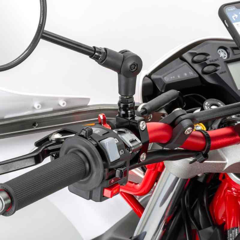 ディーアールシー(DRC) ミラーホルダー 取付けネジ穴10mm ステンボルト採用 ミラー取付け アルミ削り出し ブラック D41-06-101 ダートフリーク DIRTFREAK 3