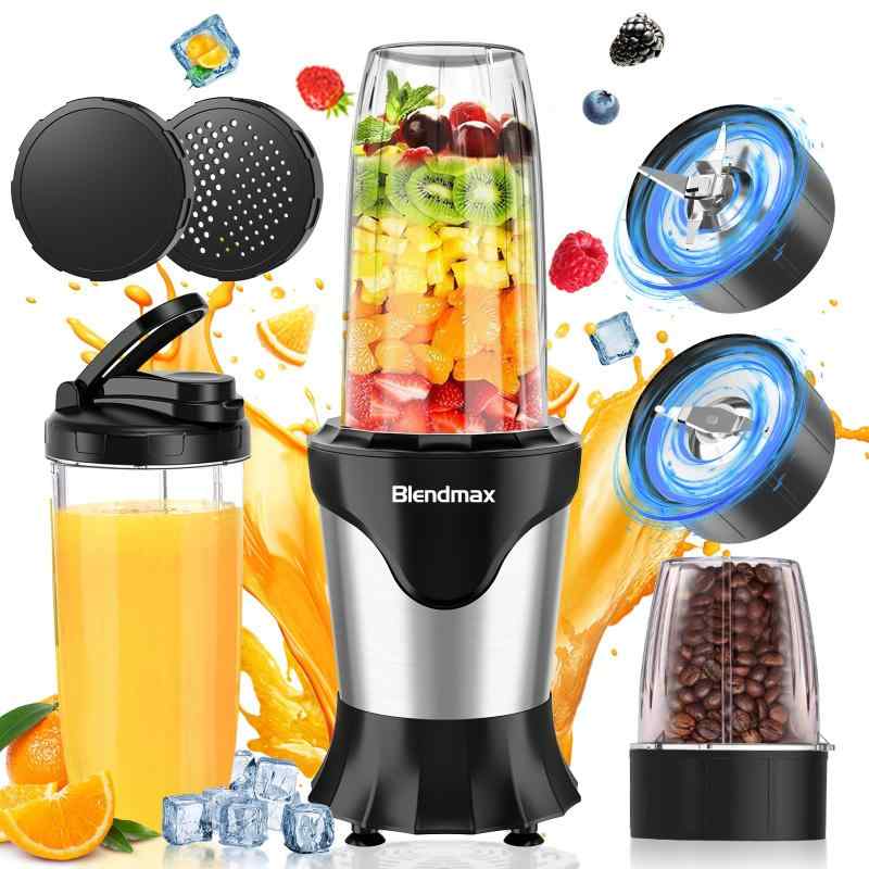 【10点セット・氷も砕ける】ミキサー ジューサー パワフル 850Wハイパワー コーヒーミル 一台多役 氷も砕ける 600ml&300ml ボトル ミルミキサー ブレンダー 持ち運び ボトルミキサー スムー