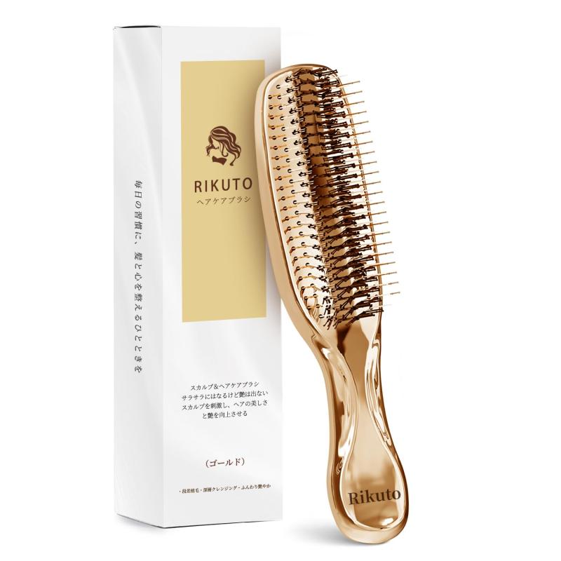 【美髪育てる頭皮ブラシ】ヘアブラシ レディース Rikuto くし 髪の毛 サラサラ スカルプブラシ シャンプーブラシ ヘアケアブラシ くし ソフト コンパクト ウェットブラシ 髪くし 乾湿両用 抜