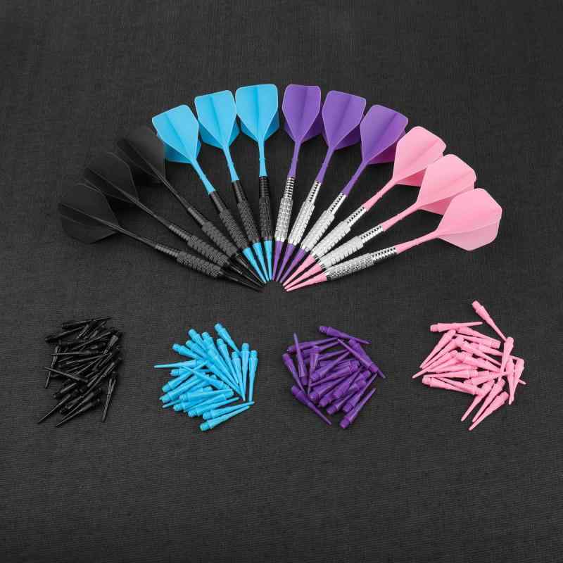 CyeeLife 12本入り 14g ソフトチップダーツセッ+40個ティップ,入門級家庭用ダーツ