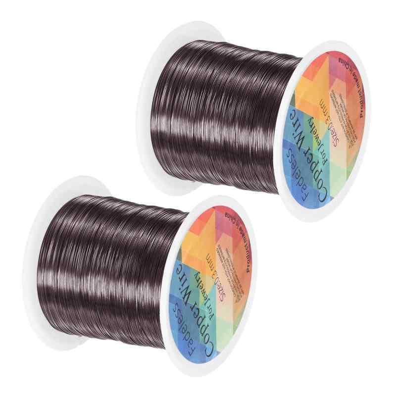 M METERXITY 2ロール 0.3 mm 宝石用ワイヤー 28ゲージ 328フィート 銅製ビーディングワイヤー 100M メタリック黒