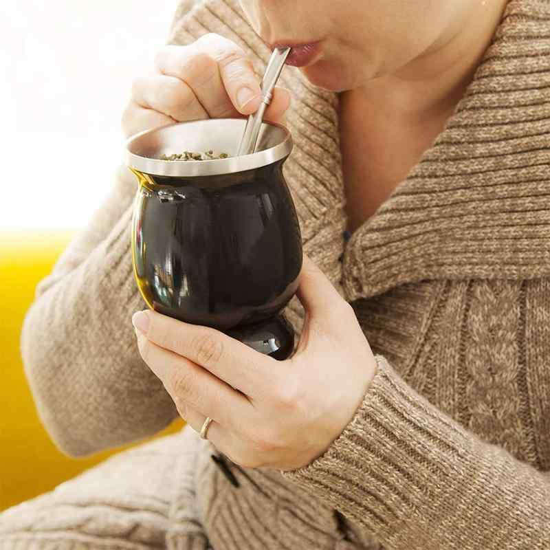 マテ茶 マテゴードセット ストロー マテ茶ひょうたんカップステンレスティーカップ断熱カップ ステンレス お手入れ簡単 部屋 オフィス プレゼント230ML ワインレット allinstore-10178793 オールインストア サンプル画像3