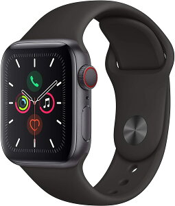 Apple Watch Series 5(GPS + Cellularモデル)- 40mmスペースグレイアルミニウムケースとブラックスポーツバンド