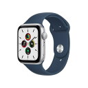 アップル(Apple) MKQ43J/A Apple Watch SE（GPSモデル） 44mm シルバーアルミニウムケースとアビスブルースポーツバンド レギュラー