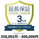 Apple製パソコン・タブレット物損故障付き保証【3年に延長】250,001円〜300,000円延長保証