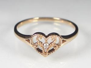K10PGダイヤハート リング10P18Jun16【楽ギフ_包装】(4)
