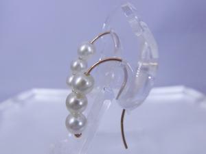 K10ホワイトゴールドアコヤパールピアス(フック式)【10P04Jul15】【_包装】