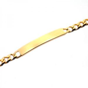 ステンレス 4mm プレート ブレスレット イエロー【即納】10P03Dec16【楽ギフ_包装】