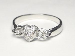 K18WG ホワイトゴールドダイヤモンド ハート リング10P18Jun16【楽ギフ_包装】